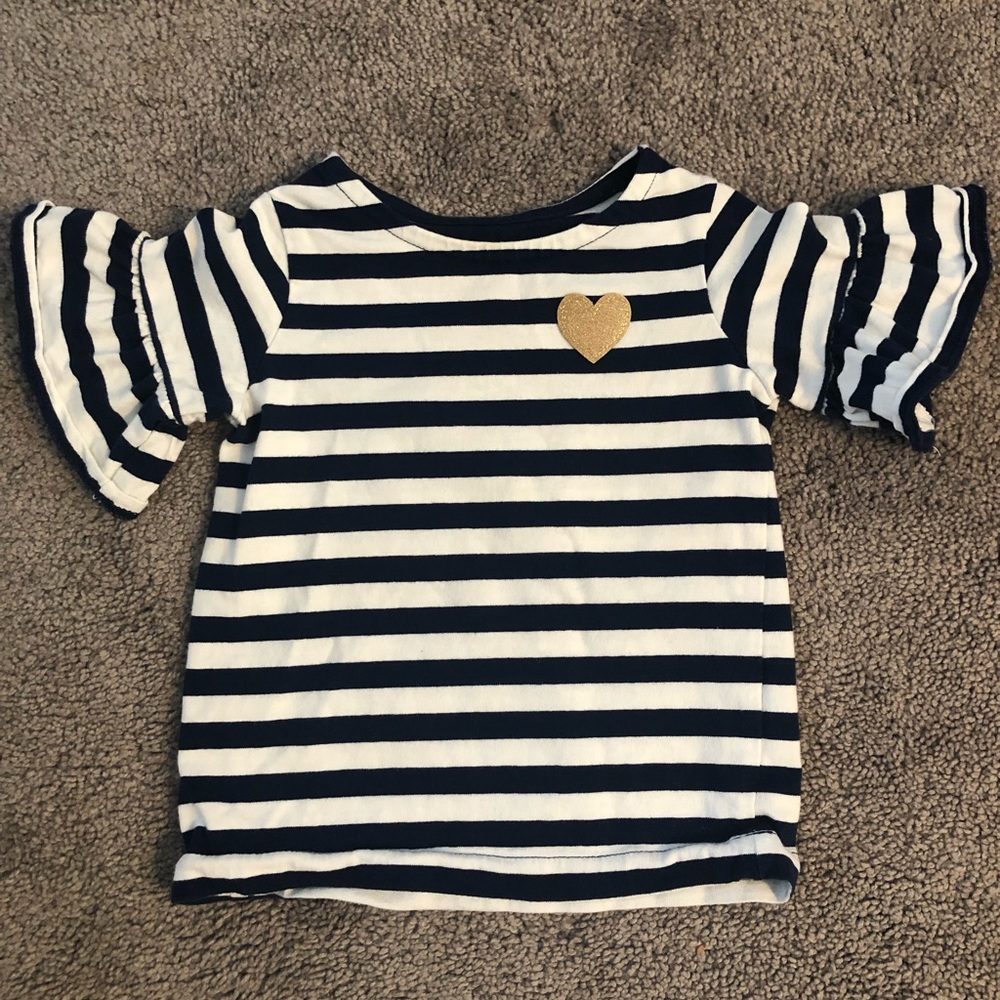 2T cute girls ruffle short sleeve shirt